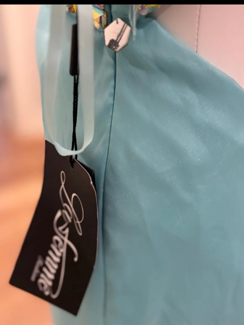 La Femme Light Blue Embellished Prom Dress. Size 2. New